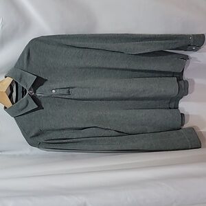 MASSIMO DUTTI Cotton Quarter Button Up Long Sleeve Polo